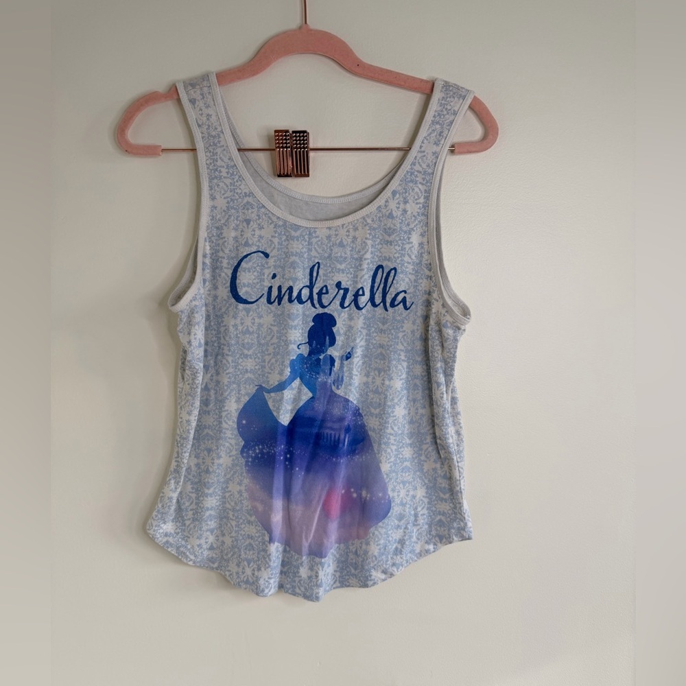 Disney White and Blue Floral Top